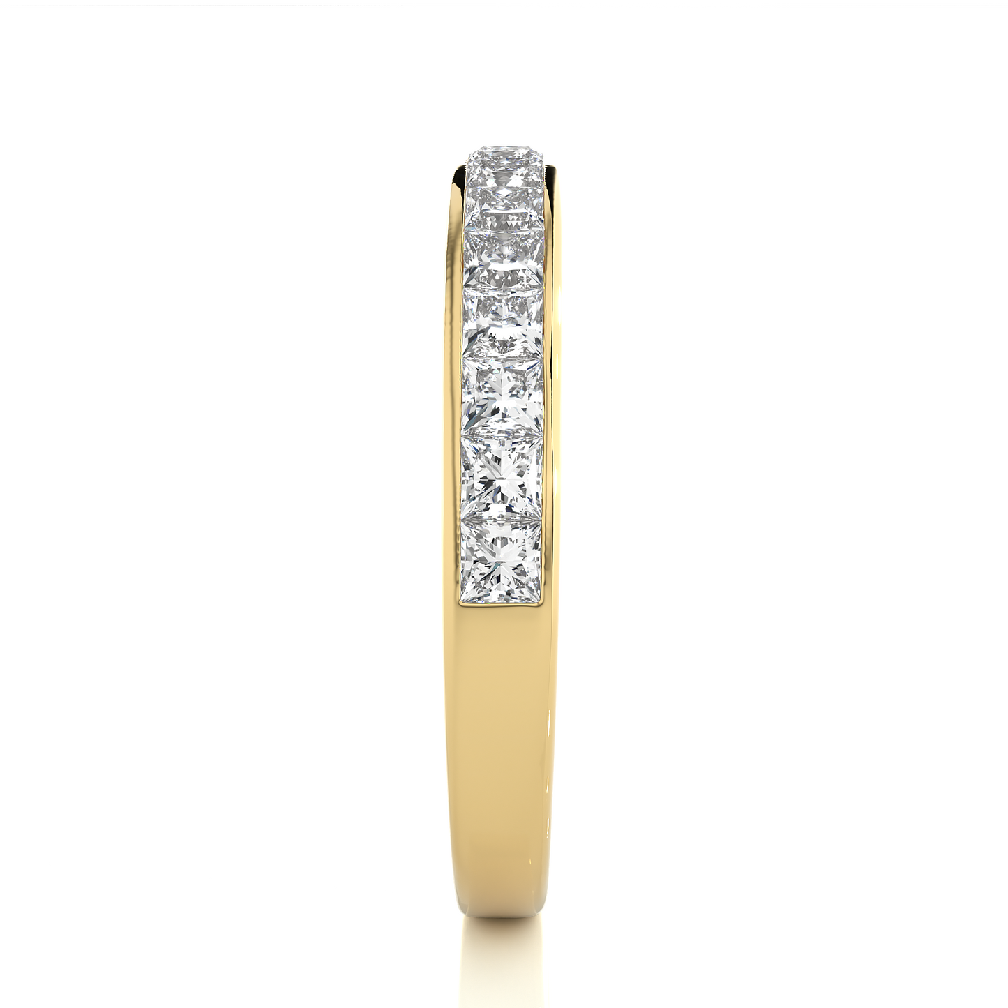 Labgrown Diamond Band Ring in 14KT White Gold Half Eternity Band With Elegant Channel Set Design - HIGHCARAT DIAMONDS