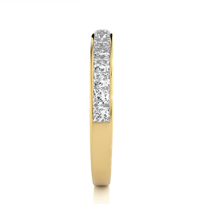 Labgrown Diamond Band Ring in 14KT White Gold Half Eternity Band With Elegant Channel Set Design - HIGHCARAT DIAMONDS