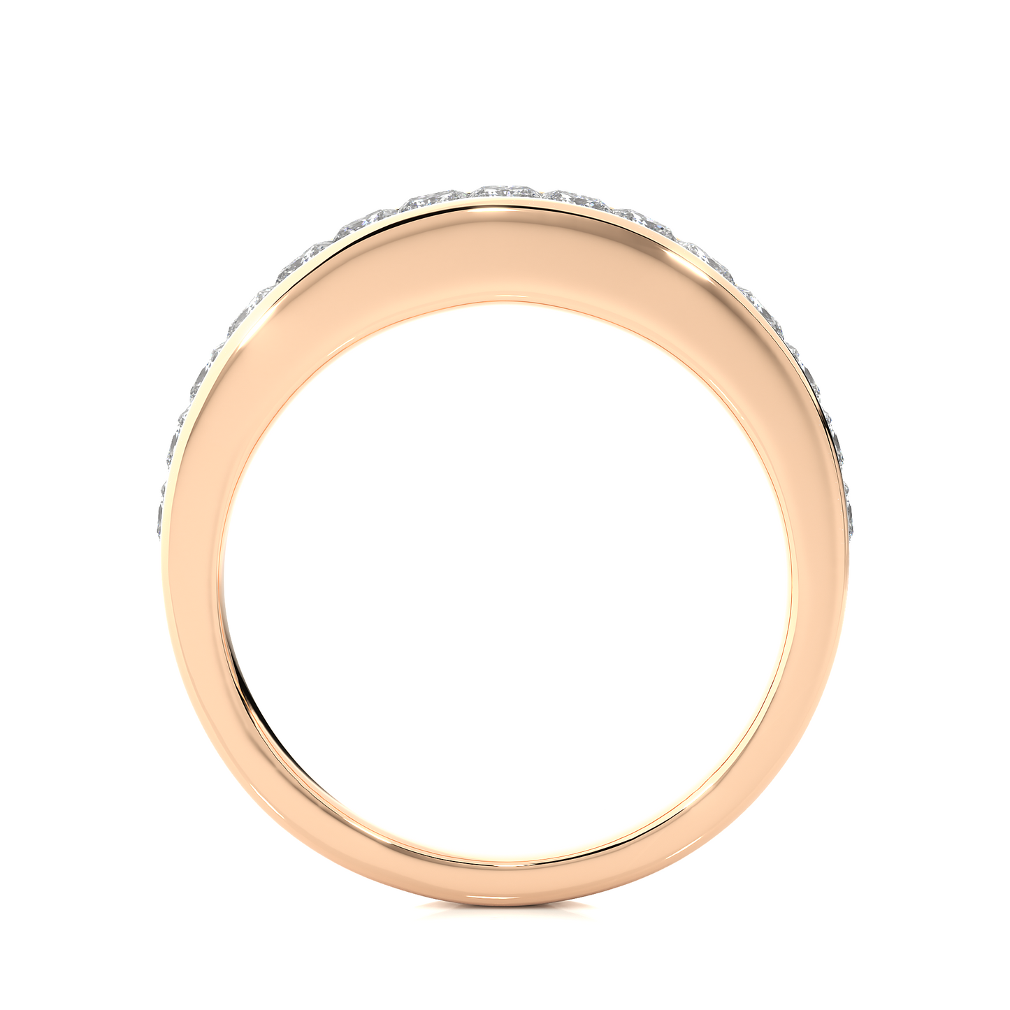 Labgrown Diamond Band Ring in 14KT White Gold Half Eternity Band With Elegant Channel Set Design - HIGHCARAT DIAMONDS