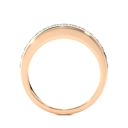 Labgrown Diamond Band Ring in 14KT White Gold Half Eternity Band With Elegant Channel Set Design - HIGHCARAT DIAMONDS