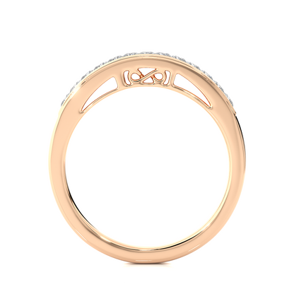 Labgrown Princess Cut Gold Half Eternity Band Ring 14K Solid Gold Stackable Band for Women's - HIGHCARAT DIAMONDS