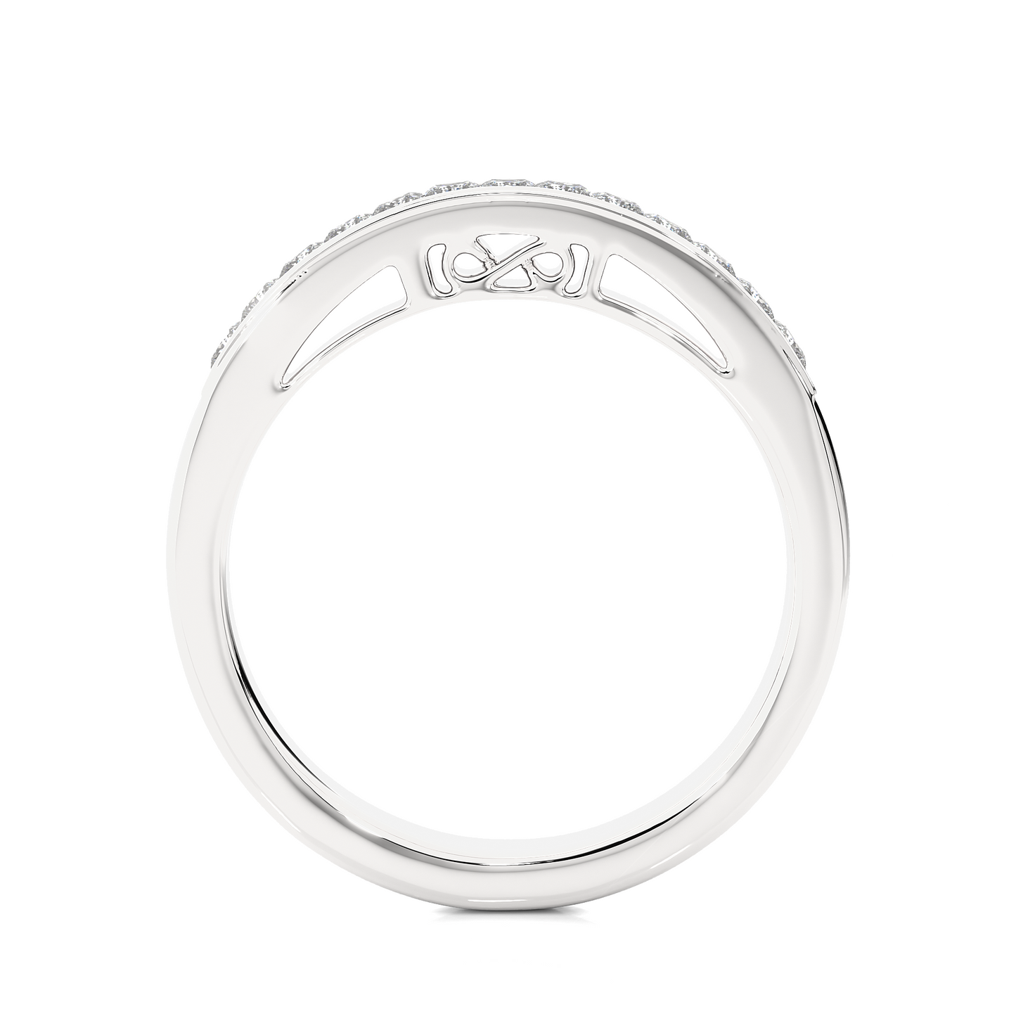 Labgrown Princess Cut Gold Half Eternity Band Ring 14K Solid Gold Stackable Band for Women's - HIGHCARAT DIAMONDS