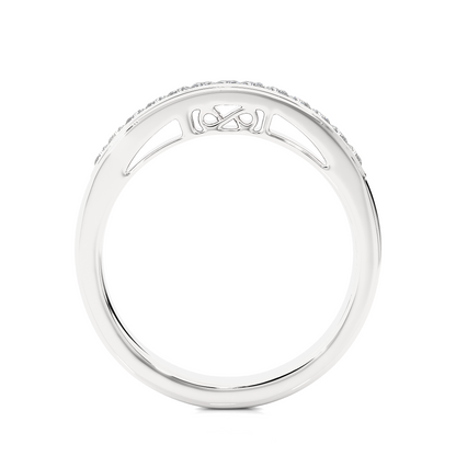 Labgrown Princess Cut Gold Half Eternity Band Ring 14K Solid Gold Stackable Band for Women's - HIGHCARAT DIAMONDS