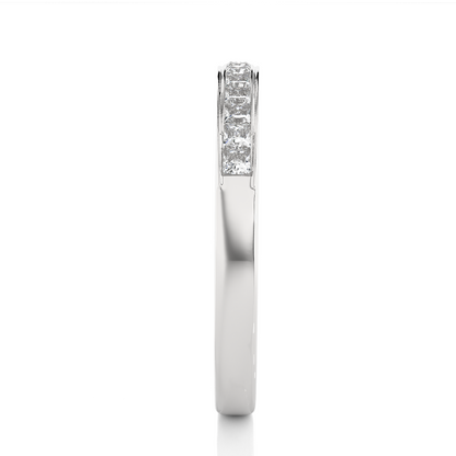 Labgrown Princess Cut Gold Half Eternity Band Ring 14K Solid Gold Stackable Band for Women's - HIGHCARAT DIAMONDS