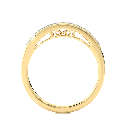 Labgrown Princess Cut Gold Half Eternity Band Ring 14K Solid Gold Stackable Band for Women's - HIGHCARAT DIAMONDS