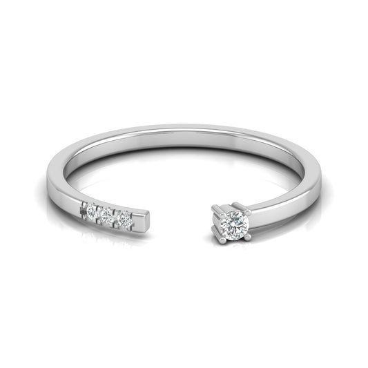 Labgrown Round Diamond Open Cuff Ring In 18K Solid Gold A Touch of Timeless Elegance - HIGHCARAT DIAMONDS