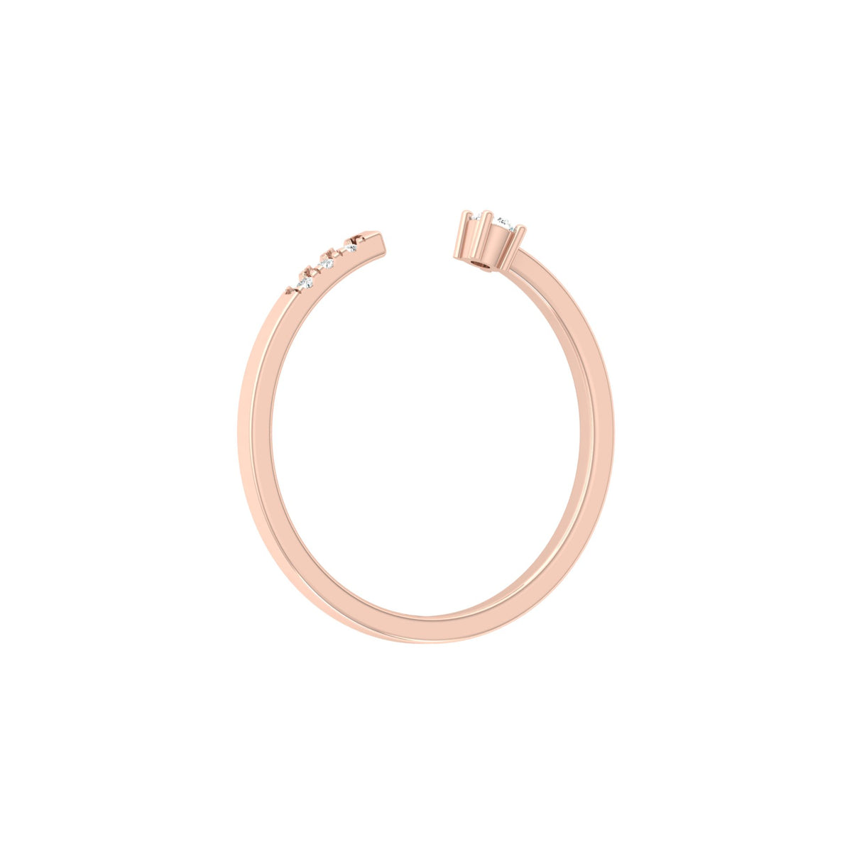 Labgrown Round Diamond Open Cuff Ring In 18K Solid Gold A Touch of Timeless Elegance - HIGHCARAT DIAMONDS