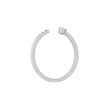 Labgrown Round Diamond Open Cuff Ring In 18K Solid Gold A Touch of Timeless Elegance - HIGHCARAT DIAMONDS
