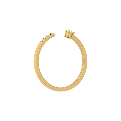 Labgrown Round Diamond Open Cuff Ring In 18K Solid Gold A Touch of Timeless Elegance - HIGHCARAT DIAMONDS