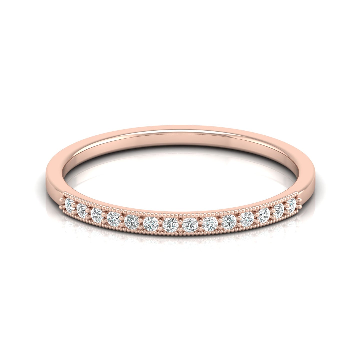Labgrown Round Shaped Diamond Daily Use Band Ring for Her Elegant & Timeless - HIGHCARAT DIAMONDS