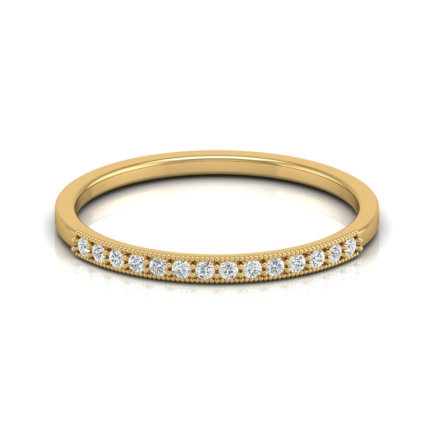 Labgrown Round Shaped Diamond Daily Use Band Ring for Her Elegant & Timeless - HIGHCARAT DIAMONDS
