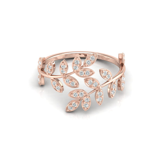 Leaf Diamond Ring In 18K Gold Nature-Inspired Statement Ring For the One You Love - HIGHCARAT DIAMONDS