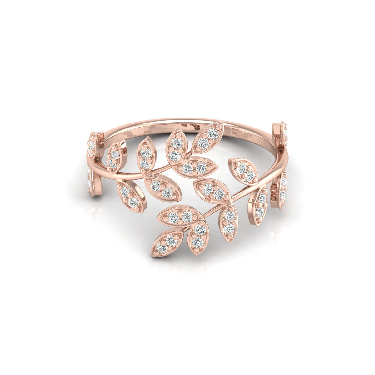 Leaf Diamond Ring In 18K Gold Nature-Inspired Statement Ring For the One You Love - HIGHCARAT DIAMONDS