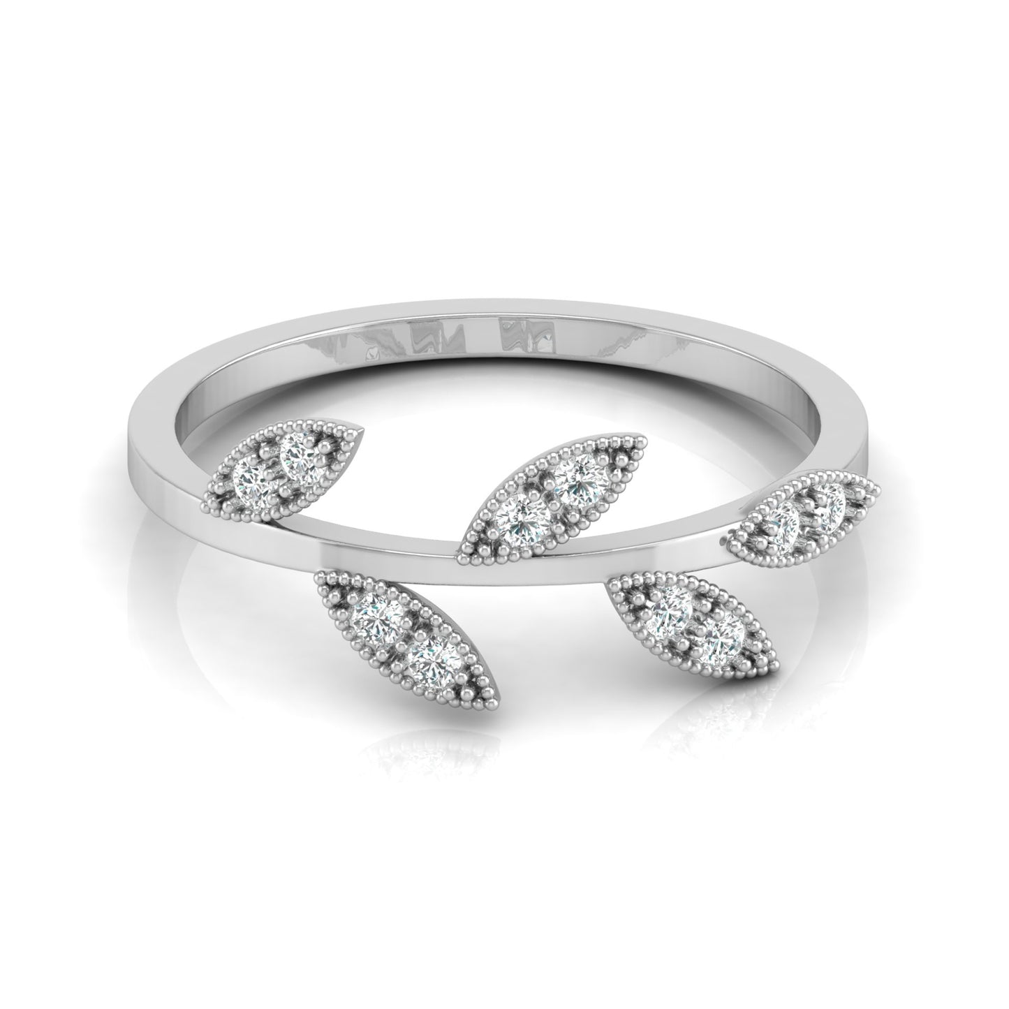 Leaf Inspired Wedding Diamond Ring For Women's Classic & Affordable Jewelry Gift - HIGHCARAT DIAMONDS