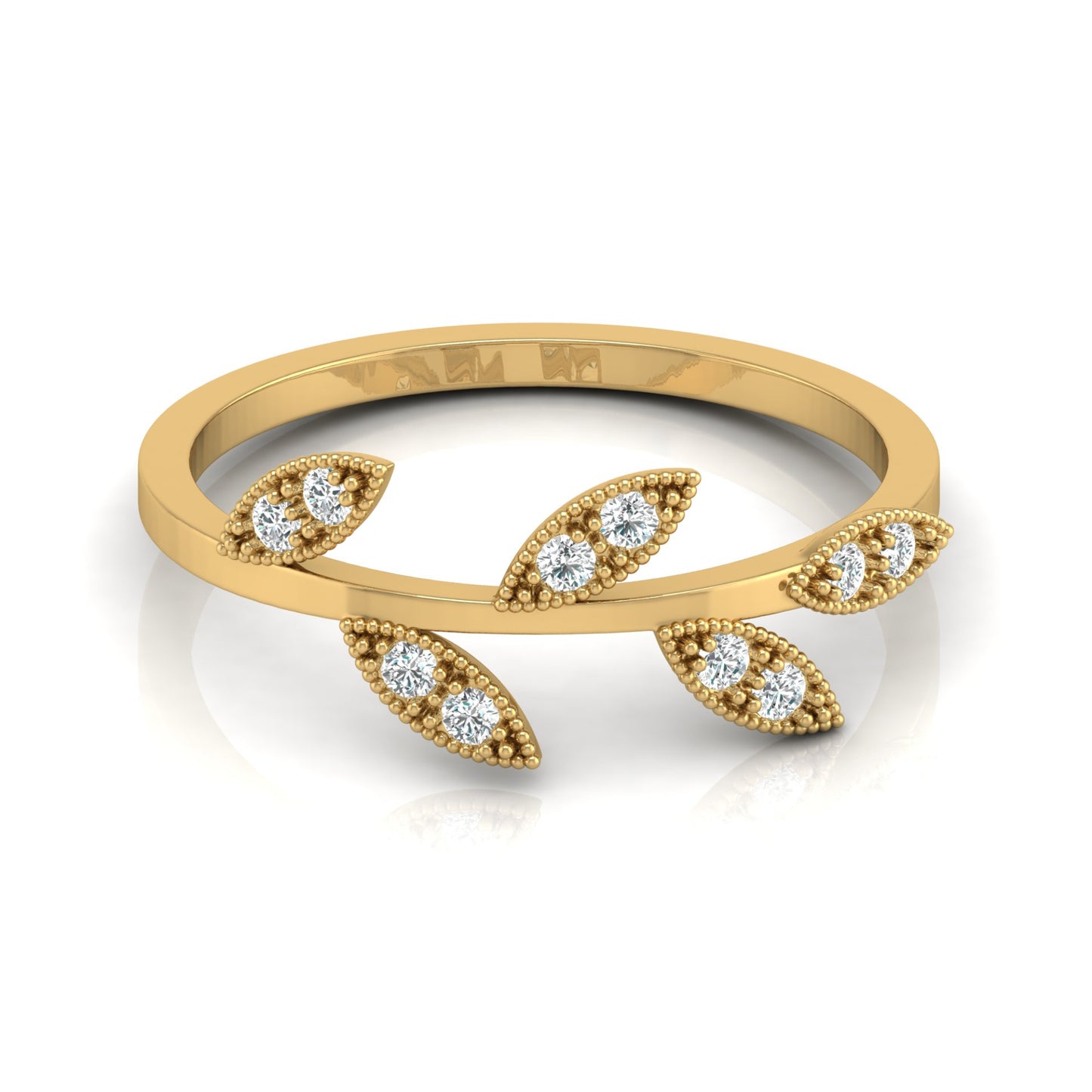 Leaf Inspired Wedding Diamond Ring For Women's Classic & Affordable Jewelry Gift - HIGHCARAT DIAMONDS