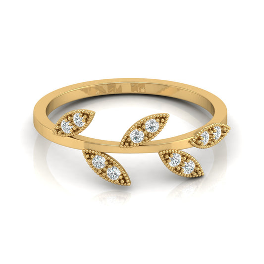 Leaf Inspired Wedding Diamond Ring For Women's Classic & Affordable Jewelry Gift - HIGHCARAT DIAMONDS