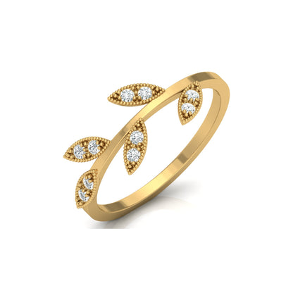 Leaf Inspired Wedding Diamond Ring For Women's Classic & Affordable Jewelry Gift - HIGHCARAT DIAMONDS