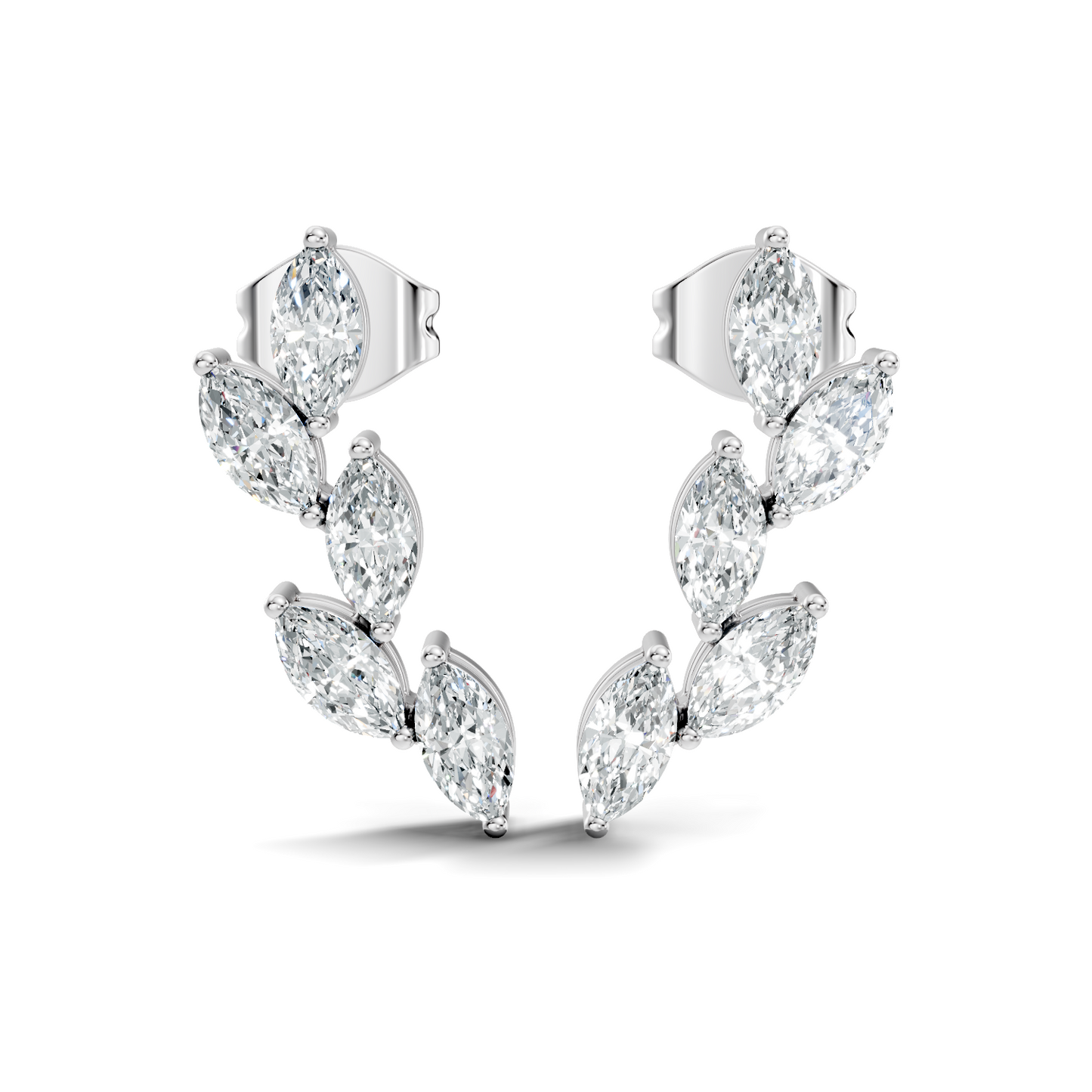 10k Solid Rose Gold Dainty 1.00 carat Marquise Shape Lab grown & Natural Diamond Earrings For Her - HIGHCARAT DIAMONDS