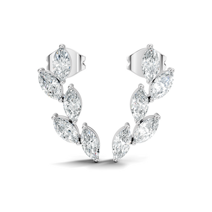 10k Solid Rose Gold Dainty 1.00 carat Marquise Shape Lab grown & Natural Diamond Earrings For Her - HIGHCARAT DIAMONDS