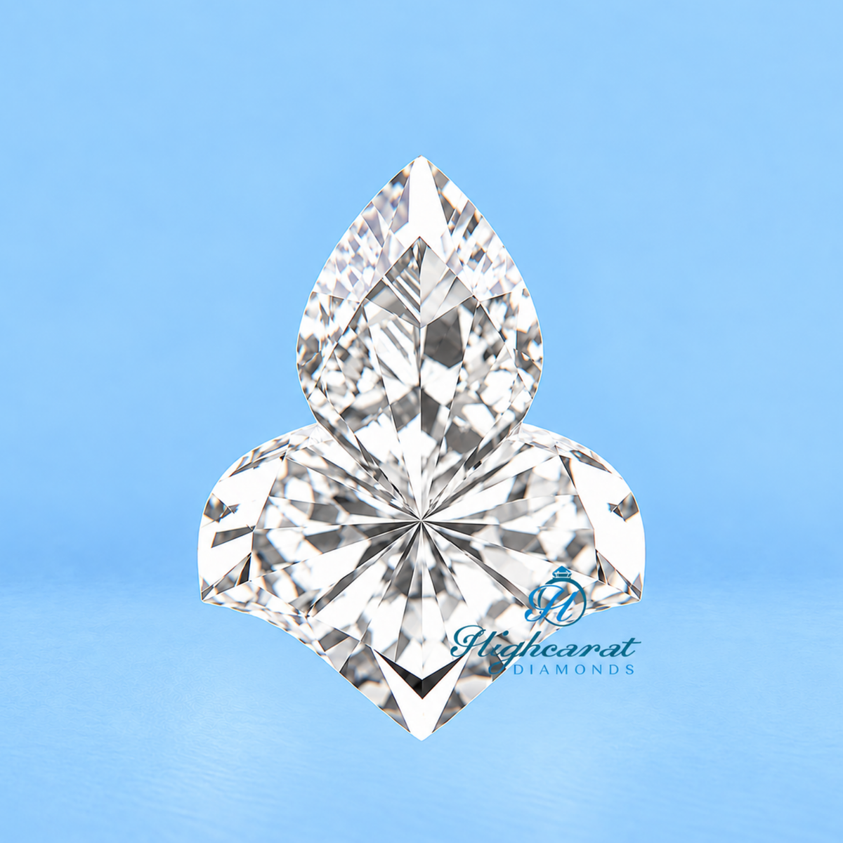 Antique leaf shape lab grown diamond front view