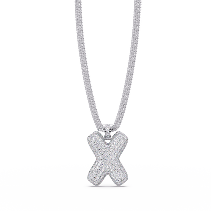Letter X Lab Grown Diamond Charm Pendant Necklace - HIGHCARAT DIAMONDS