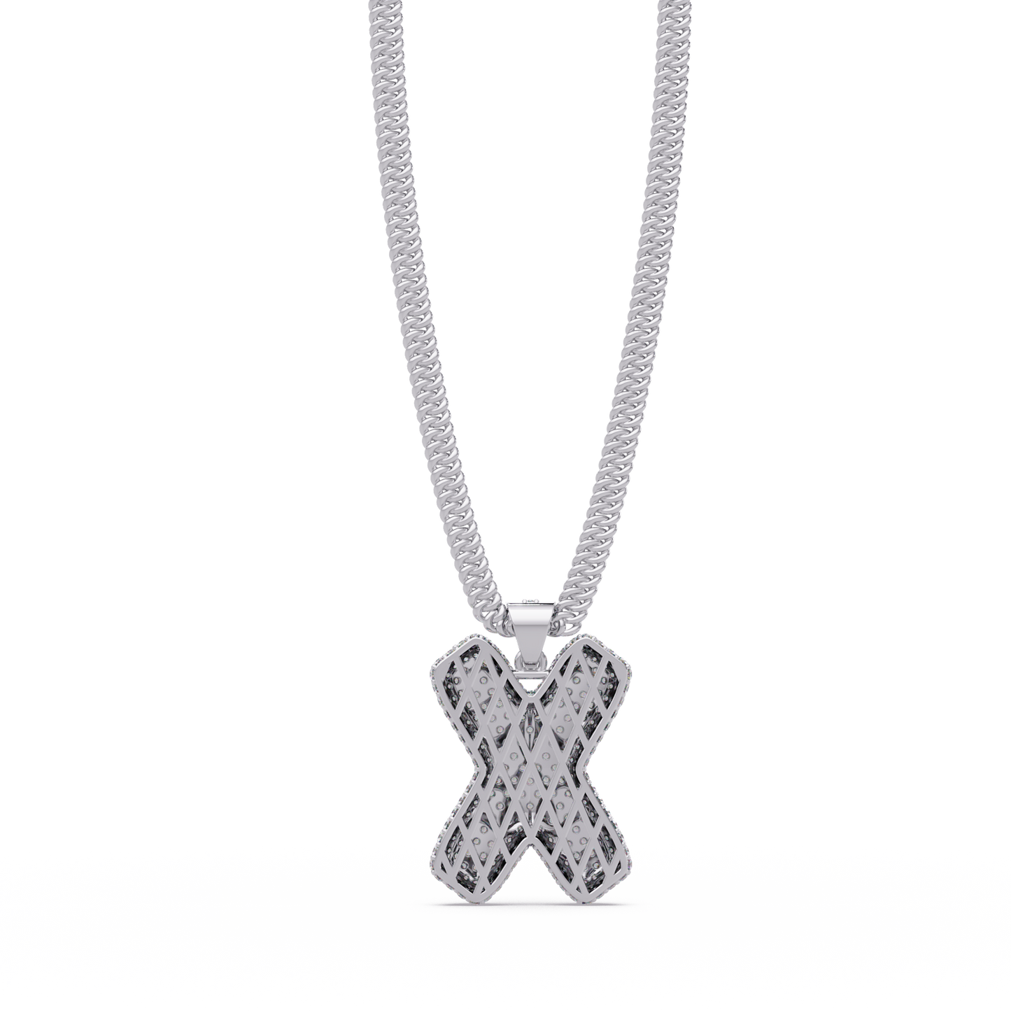 Letter X Lab Grown Diamond Charm Pendant Necklace - HIGHCARAT DIAMONDS
