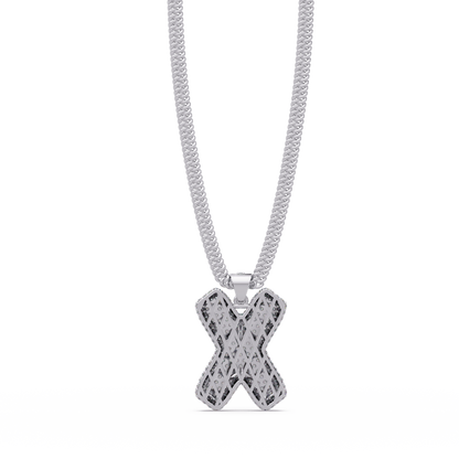 Letter X Lab Grown Diamond Charm Pendant Necklace - HIGHCARAT DIAMONDS