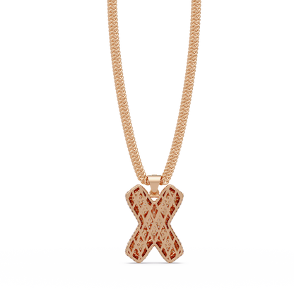 Letter X Lab Grown Diamond Charm Pendant Necklace - HIGHCARAT DIAMONDS