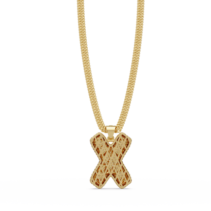 Letter X Lab Grown Diamond Charm Pendant Necklace - HIGHCARAT DIAMONDS