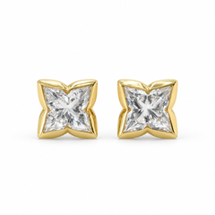 Lily Cut Lab Grown Diamond Bezel Set Stud Earrings