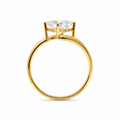 Lily Flower Cut Lab Grown Diamond Bypass Solitaire Ring - HIGHCARAT DIAMONDS