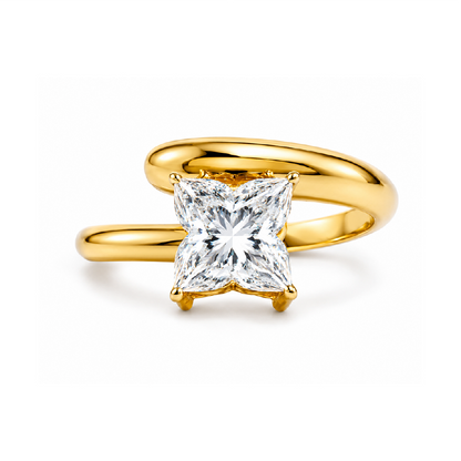 Lily Cut Lab Grown Diamond Solitaire 14k Yellow Gold Ring