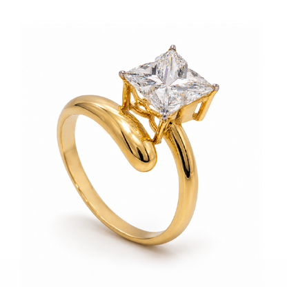 Lily Cut Lab Grown Diamond Solitaire 14k Yellow Gold Ring