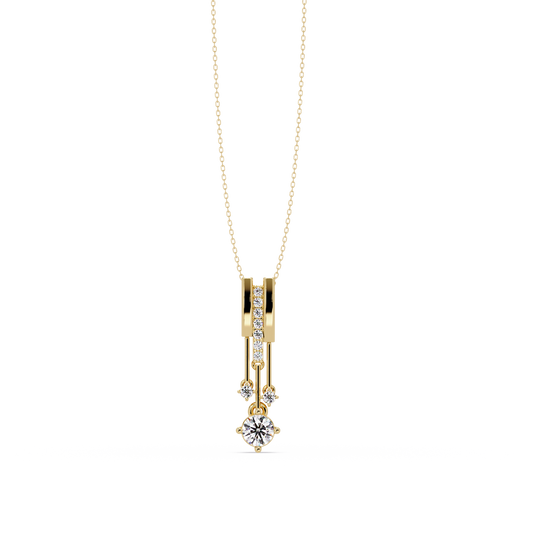 Linear Drop Lab Grown Diamond Pendant Necklace - HIGHCARAT DIAMONDS
