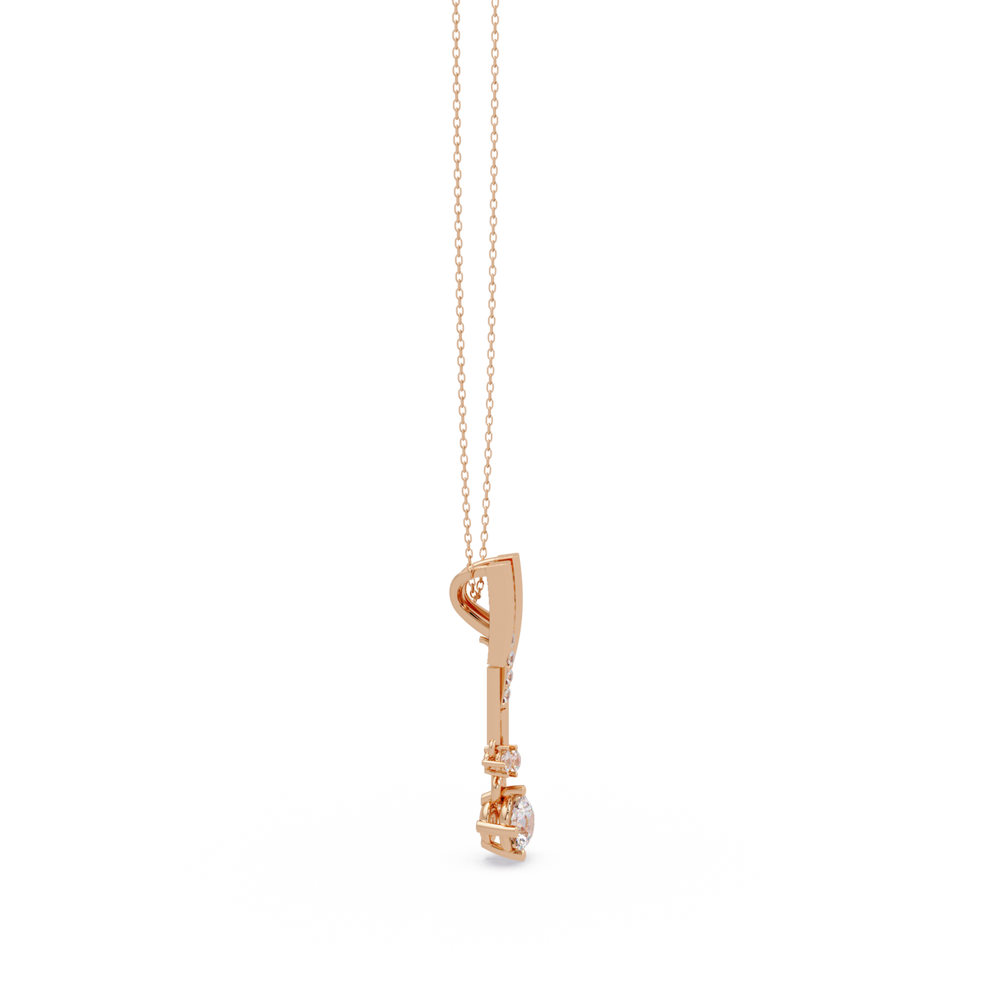 Linear Drop Lab Grown Diamond Pendant Necklace - HIGHCARAT DIAMONDS