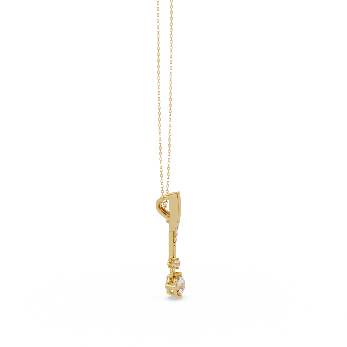 Linear Drop Lab Grown Diamond Pendant Necklace - HIGHCARAT DIAMONDS