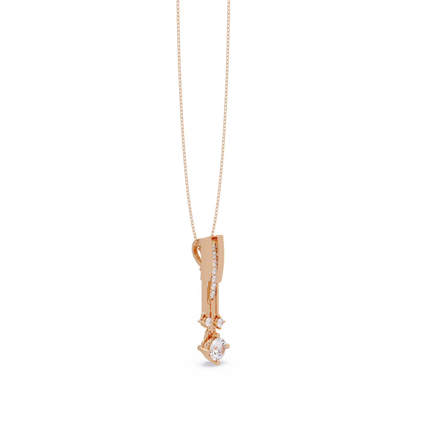 Linear Drop Lab Grown Diamond Pendant Necklace - HIGHCARAT DIAMONDS