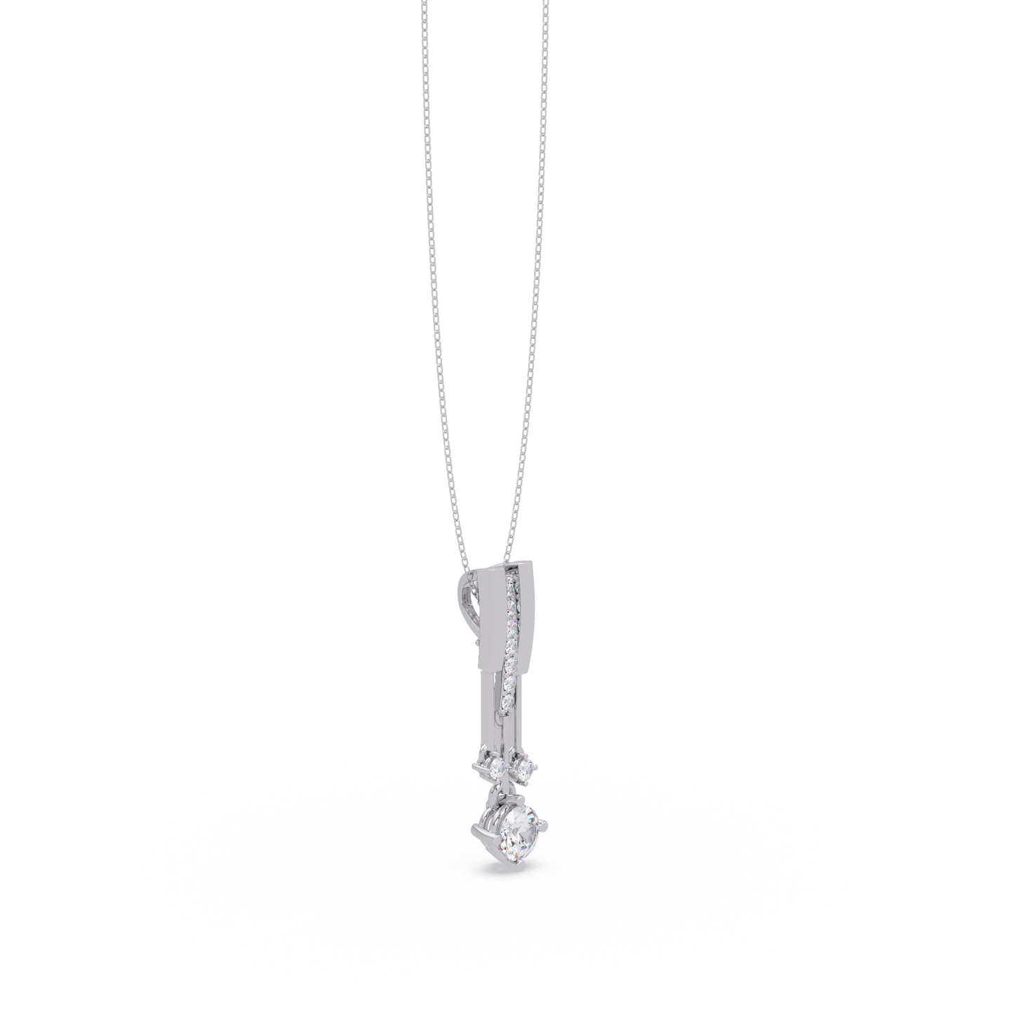 Linear Drop Lab Grown Diamond Pendant Necklace - HIGHCARAT DIAMONDS