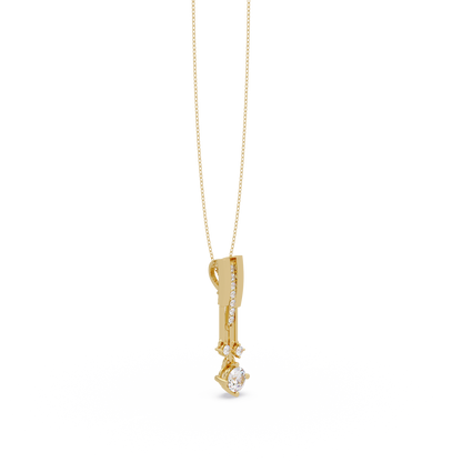 Linear Drop Lab Grown Diamond Pendant Necklace - HIGHCARAT DIAMONDS
