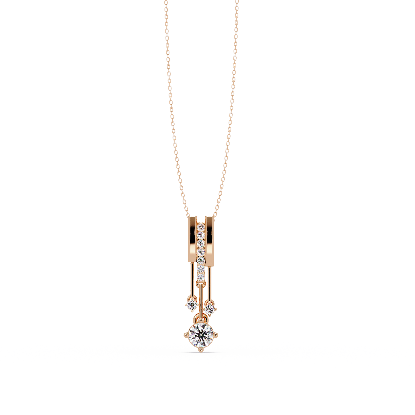 Linear Drop Lab Grown Diamond Pendant Necklace - HIGHCARAT DIAMONDS