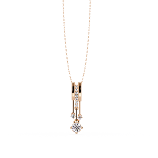 Linear Drop Lab Grown Diamond Pendant Necklace - HIGHCARAT DIAMONDS