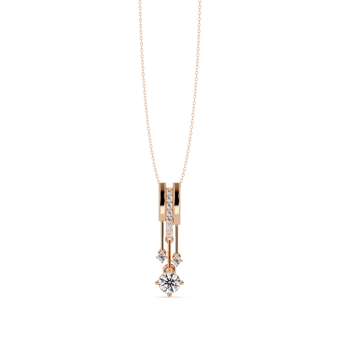 Linear Drop Lab Grown Diamond Pendant Necklace - HIGHCARAT DIAMONDS