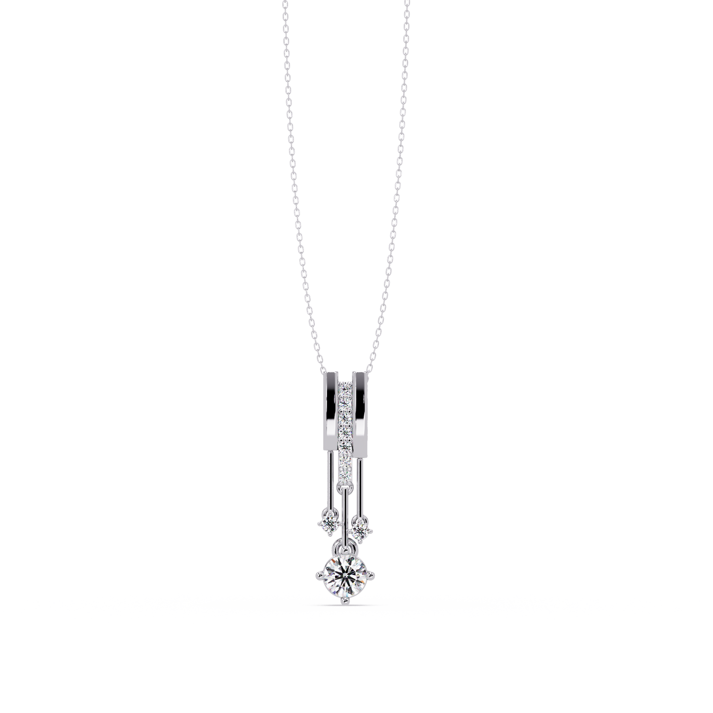 Linear Drop Lab Grown Diamond Pendant Necklace - HIGHCARAT DIAMONDS