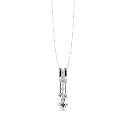 Linear Drop Lab Grown Diamond Pendant Necklace - HIGHCARAT DIAMONDS