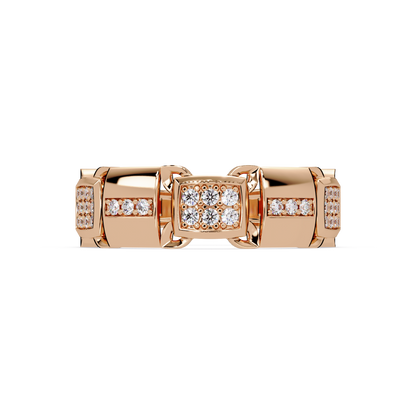 Link Chain Diamond Square Center Ring - HIGHCARAT DIAMONDS