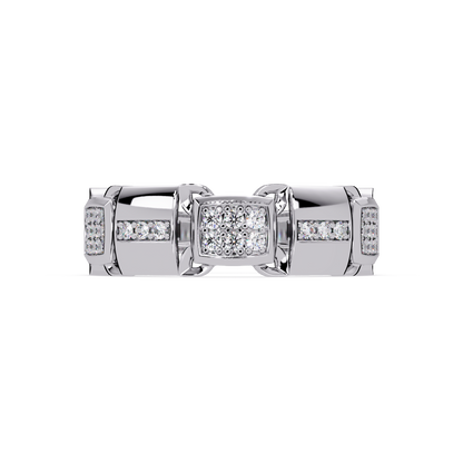 Link Chain Diamond Square Center Ring - HIGHCARAT DIAMONDS