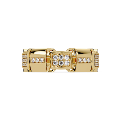 Link Chain Diamond Square Center Ring - HIGHCARAT DIAMONDS