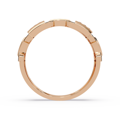 Link Chain Diamond Square Center Ring - HIGHCARAT DIAMONDS