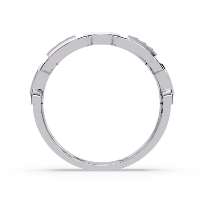 Link Chain Diamond Square Center Ring - HIGHCARAT DIAMONDS