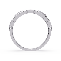 Link Chain Diamond Square Center Ring - HIGHCARAT DIAMONDS